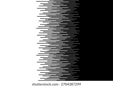 Smooth Vector transition from black to white with thin stripes. Modern pattern. from thin lines. Vector background for covers, advertising, videos. Halftone. Brushing effect. Scratched metal