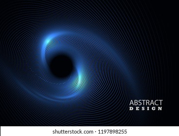 Smooth vector vortex on a dark background. Abstract background