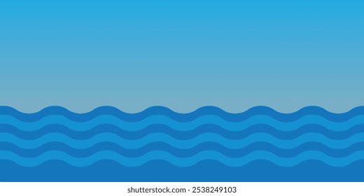 Um design de onda vetorial suave, representando a água fluindo com curvas suaves. Perfeito para temas oceânicos, projetos ambientais e planos de fundo de design refrescantes.