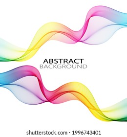 Smooth vector wave, rainbow wave lines on abstract background