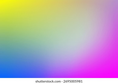 Fundo de gradiente suave e vibrante que combina amarelo de néon brilhante, verde-limão, cinza-azul suave e magenta vívido. Ideal para arte digital, banners, cartazes e fundos da moda