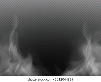 Efeito de nevoeiro suave de volume sobre fundo preto transparente. Ilustração vetorial para criar profundidade e foco local. Pode ser usado para modelar seu design. EPS10