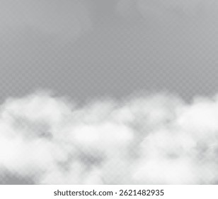 Smooth volume fog effect on transparent background. Vector illustration for creating depth and local focus. Can be use for template your design. EPS10.
