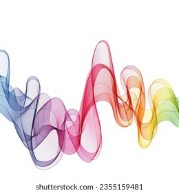 Smooth wave flow. Color wave. abstract design elements.