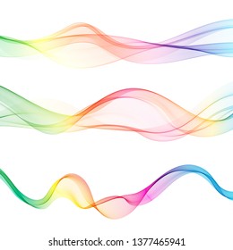 
Smooth wave flow. Color wave. Set of abstract design elements.