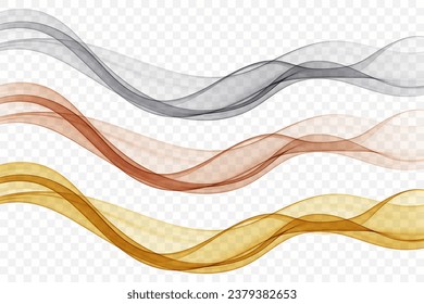 Smooth wave flow. Color wave. Set of abstract design elements