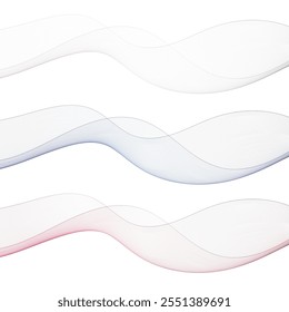 Smooth wave flow. Color wave. Set of abstract design elements. Eps 10