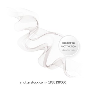 Smooth wave flow. Gray wave. Abstract design element.