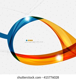 Fondo abstracto de la línea de onda suave - franjas de curva de color y líneas en el concepto de movimiento y con efectos de luz y sombra. Banner de presentación y plantilla de diseño de mensajes de tarjeta de visita