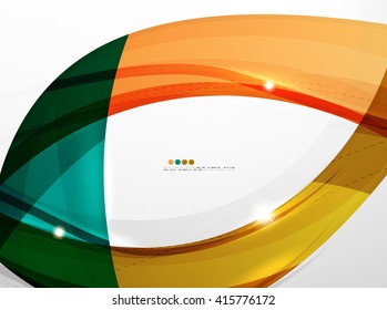 Smooth wave line abstract background - color curve stripes and lines in motion concept and with light and shadow effects. Presentation banner and business card message design template