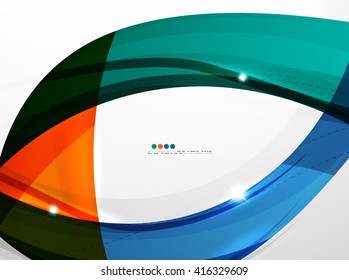 Abstrakter Hintergrund mit glatter Wellenlinie - farbige Kurvenstreifen und Linien in Bewegung und mit Licht- und Schatteneffekten. Vorlage für Präsentationsbanner und Visitenkartennachricht