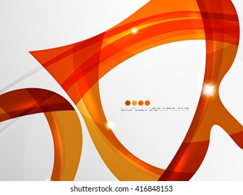 Smooth wave line abstract background - color curve stripes and lines in motion concept and with light and shadow effects. Presentation banner and business card message design template