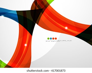 Smooth wave line abstract background - color curve stripes and lines in motion concept and with light and shadow effects. Presentation banner and business card message design template