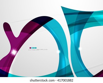 Fondo abstracto de la línea de onda suave - franjas de curva de color y líneas en el concepto de movimiento y con efectos de luz y sombra. Banner de presentación y plantilla de diseño de mensajes de tarjeta de visita