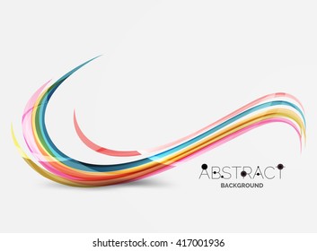 Smooth wave line abstract background - color curve stripes and lines in motion concept and with light and shadow effects. Presentation banner and business card message design template