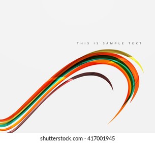 Fondo abstracto de la línea de onda suave - franjas de curva de color y líneas en el concepto de movimiento y con efectos de luz y sombra. Banner de presentación y plantilla de diseño de mensajes de tarjeta de visita