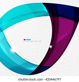 Fondo abstracto de la línea de onda suave - franjas de curva de color y líneas en el concepto de movimiento y con efectos de luz y sombra. Banner de presentación y plantilla de diseño de mensajes de tarjeta de visita