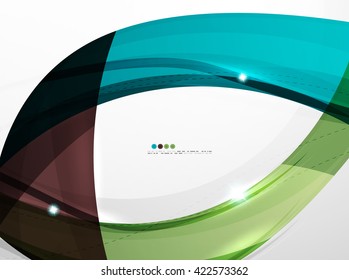 Smooth wave line abstract background - color curve stripes and lines in motion concept and with light and shadow effects. Presentation banner and business card message design template