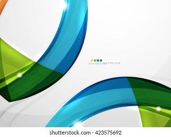 Smooth wave line abstract background - color curve stripes and lines in motion concept and with light and shadow effects. Presentation banner and business card message design template