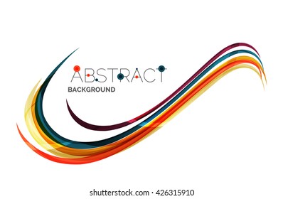 Smooth wave line abstract background - color curve stripes and lines in motion concept and with light and shadow effects. Presentation banner and business card message design template
