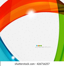 Smooth wave line abstract background - color curve stripes and lines in motion concept and with light and shadow effects. Presentation banner and business card message design template