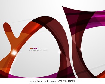 Smooth wave line abstract background - color curve stripes and lines in motion concept and with light and shadow effects. Presentation banner and business card message design template
