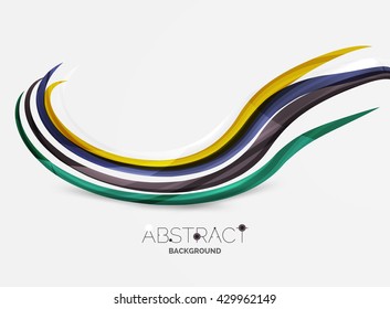 Plano de fundo abstrato de linha de onda suave - listras de curva de cor e linhas no conceito de movimento e com efeitos de luz e sombra. Modelo de design de mensagem de cartão de visita e banner da apresentação