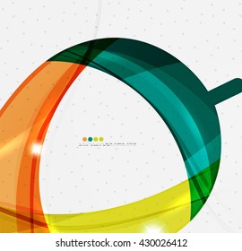 Smooth wave line abstract background - color curve stripes and lines in motion concept and with light and shadow effects. Presentation banner and business card message design template