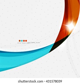 Fondo abstracto de la línea de onda suave - franjas de curva de color y líneas en el concepto de movimiento y con efectos de luz y sombra. Banner de presentación y plantilla de diseño de mensajes de tarjeta de visita