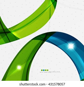 Smooth wave line abstract background - color curve stripes and lines in motion concept and with light and shadow effects. Presentation banner and business card message design template