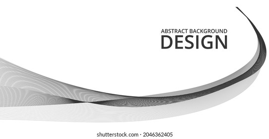 Smooth wave stream line abstract header layout black and white color