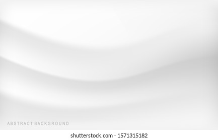 Smooth waves elegant white silk or satin cloth texture background. Modern luxurious background design. Vector illustration.