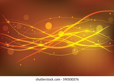 Smooth Waves. Orange Design. Beautiful abstract background with gradient . Vector illustration