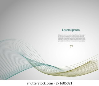 Smooth waves with text on gray background