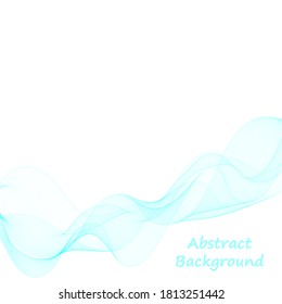 Smooth wavy blue lines in the form of abstract waves