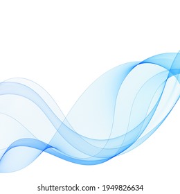 Líneas azules onduladas suaves en forma de ondas abstractas