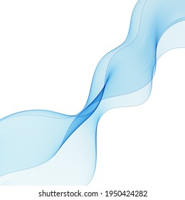 Smooth wavy blue lines in the form of abstract waves