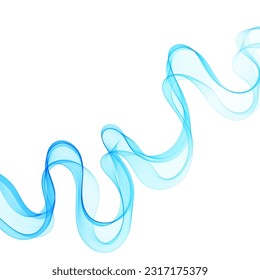Líneas azules onduladas lisas en forma de olas abstractas.