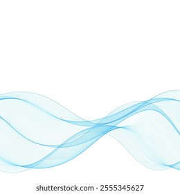 Smooth wavy blue lines in the form of abstract waves. Eps 10