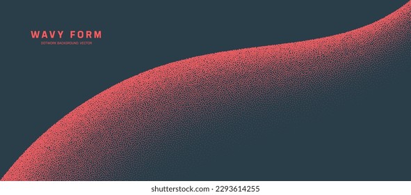 Ruido del Vector de forma ondulada suave de color rojo de borde texturado Trabajo Minimalismo Abstracción. Concepto De Serenidad Papel De Techo Mínimo Panorámico Amplio. Fondo abstracto de arte gráfico contemporáneo de degradado de medio tono