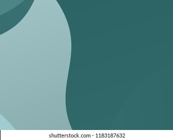 Smooth, wavy geometric shapes Wallpaper. Vector illustration. Different shades of green, emerald color. Abstract, Elegant geometric background.