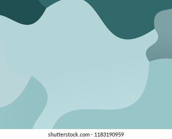 Smooth, wavy geometric shapes Wallpaper. Vector illustration. Different shades of green, emerald color. Abstract, Elegant geometric background.