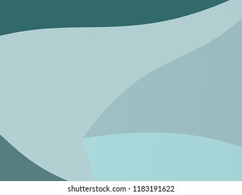 Smooth, wavy geometric shapes Wallpaper. Vector illustration. Different shades of green, emerald color. Abstract, Elegant geometric background.