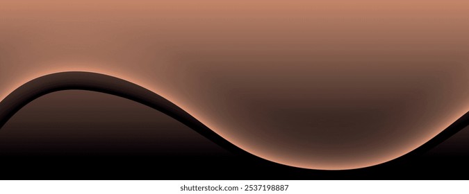 A smooth, wavy gradient background in brown and black. The background features a flowing, elegant design with brown and black hues. Minimal abstract wavy gradient vector background