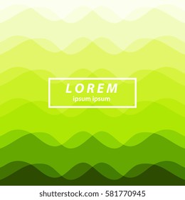 smooth wavy green lines, abstract wave background for presentation fashion or business