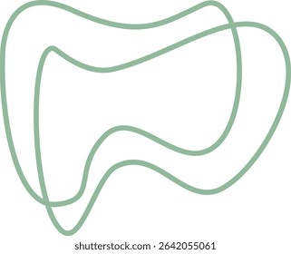  A smooth, wavy green shape that captures the essence of fluidity and natural movement in an elegant, minimalist design.