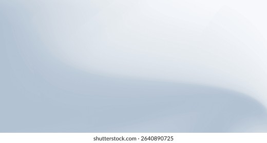 Smooth wavy grey gradient background. Gloss silver liquid satin wallpaper. Abstract silky pearly color texture for banner, presentation, flyer, graphic design. Vector eps10