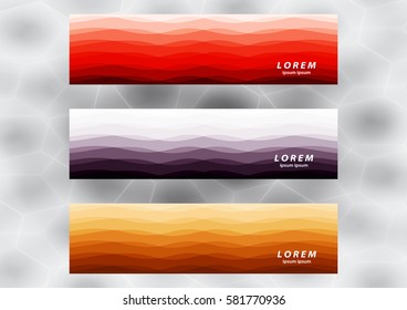 smooth wavy lines, abstract wave banner template collection