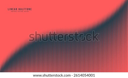 Smooth wavy shape half tone vector lines red and black minimal abstract background. Sharp and minimalist curved transition ideal for UI, modern graphic design, motion concepts. Visual art illustration