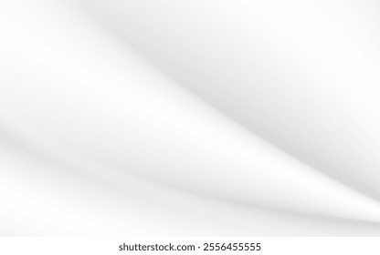 A smooth white abstract background features subtle curves and gradients creating a clean, modern design.